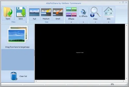AltaPixShare default window