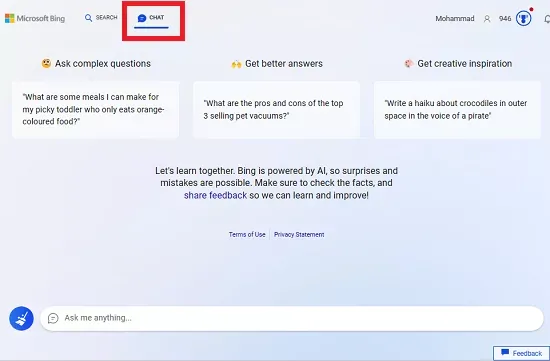 Bing AI Chat