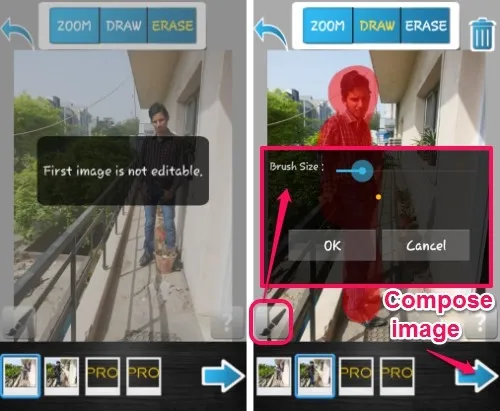 Clone Yourself Camera Free-adjust brush size-outline-compose