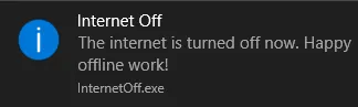 InternetOff- internet turned off notification