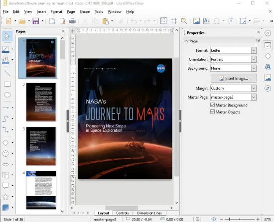 LibreOffice Draw- interface