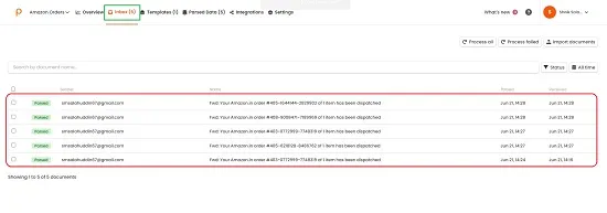 Mailbox dashboard