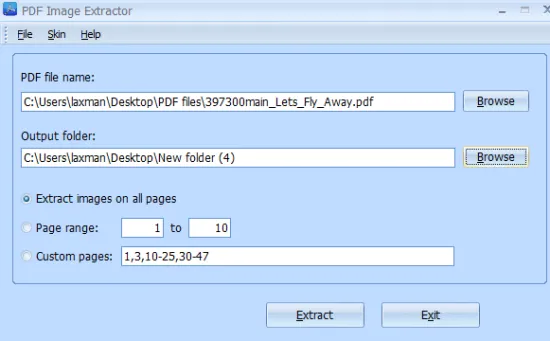 PDF Image Extractor- interface