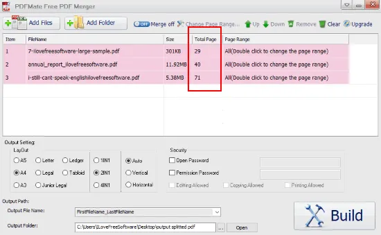 PDFMate Free PDF Merger- interface
