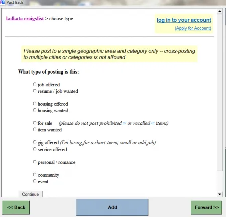 Using Craigslist browsing software