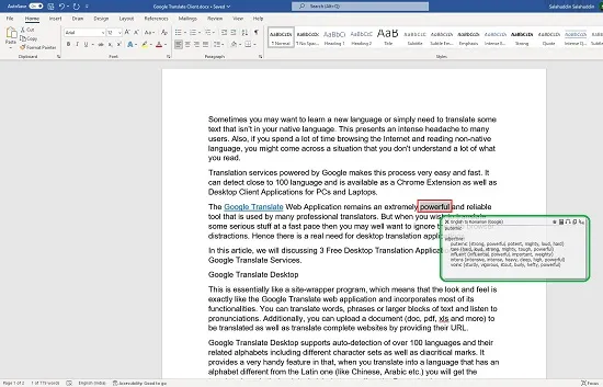 QTranslate shortcut