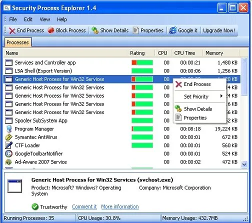 Security Process Explorer