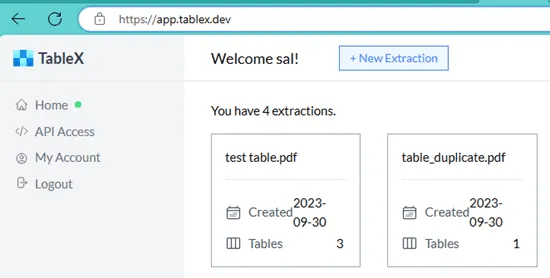 TableX Dashboard