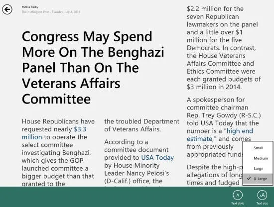 The Huffington Post-Text Size and Style