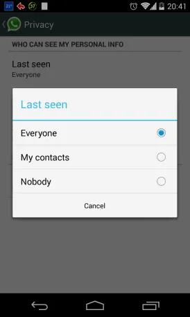 WhatsApp Hide Last Seen