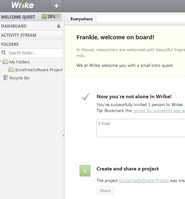 Wrike default window