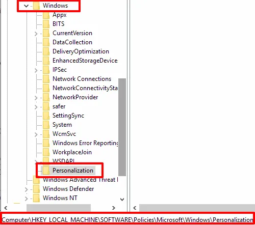 access personalization folder