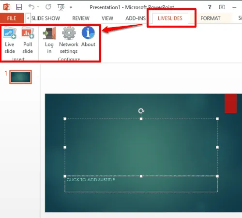 add-in tab and options
