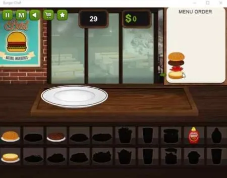 Windows 10 Burger Making Game App: Burger Chef