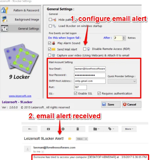 configure email alert
