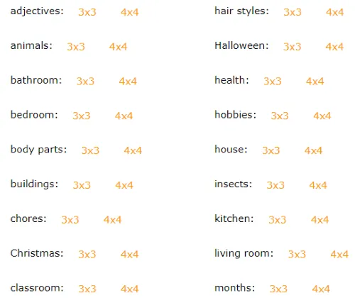create bingo cards