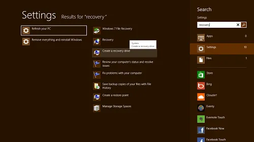 create a recovery drive