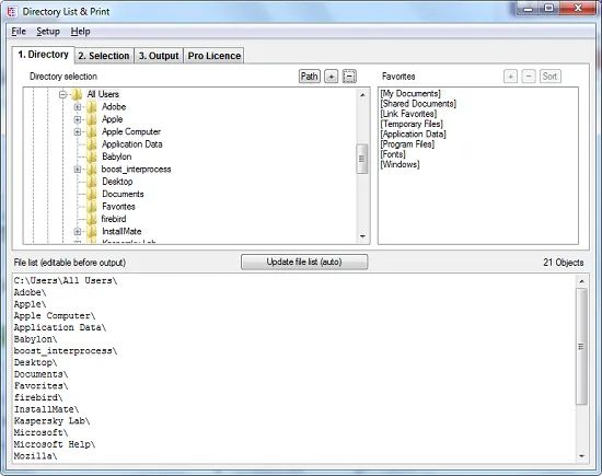 Directory List & Print