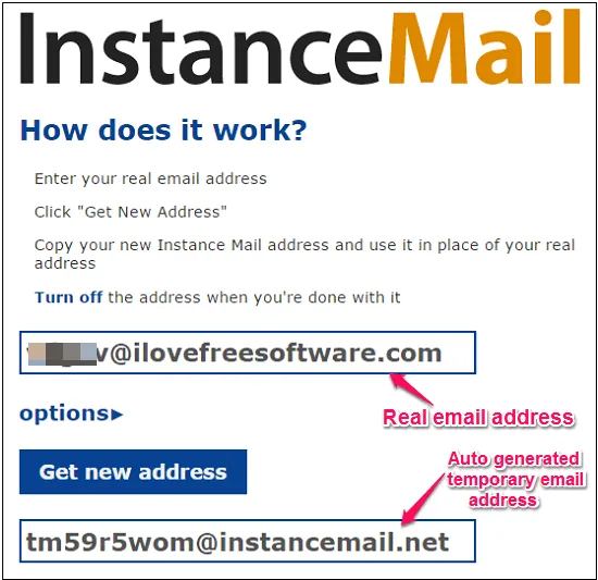 instance mail action