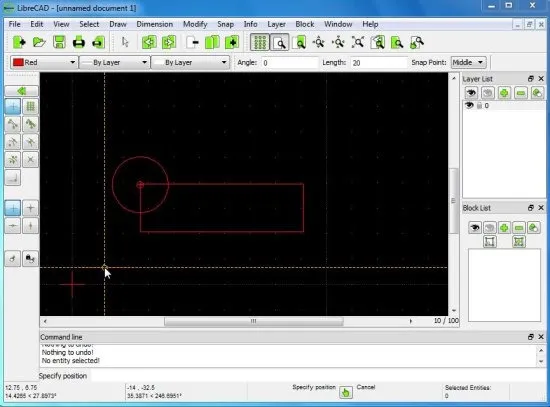 libreCAD drawing