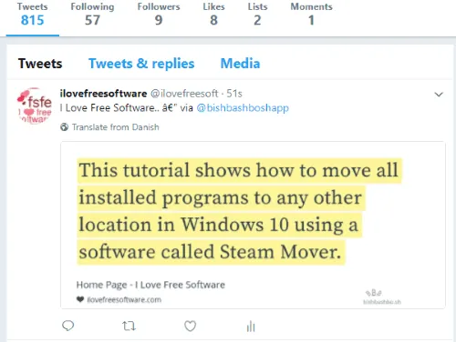 selected text shared as screenshot on twitter