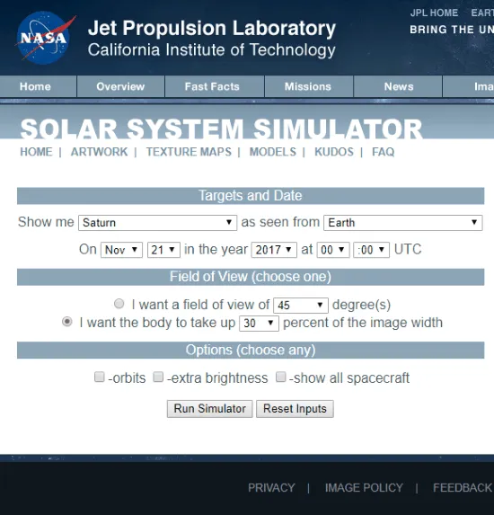Solar System Simulator From NASA JPL